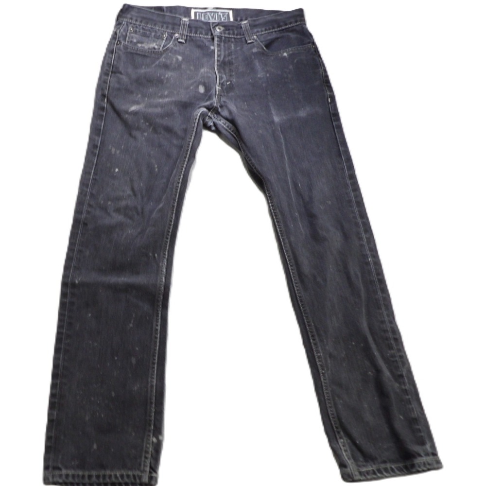 Levi's 511 Skinny Denim Jeans Faded Distressed Cotton Men 34x30 Gray Biker Punk